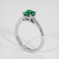0.93 Ct. Emerald Ring, 18K White Gold 2