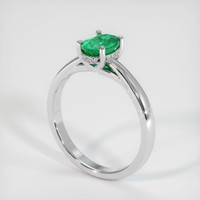 0.82 Ct. Emerald Ring, 18K White Gold 2