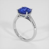 3.16 Ct. Blue Sapphire Ring, 18K White Gold 2