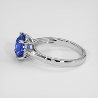3.16 Ct. Blue Sapphire Ring, 18K White Gold 4