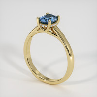 0.99 Ct. Greenish Blue Sapphire Ring, 10K Yellow Gold 2
