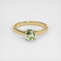 1.11 Ct. Yellowish Green Sapphire Ring, 10K Yellow Gold 1