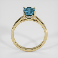 2.27 Ct. Greenish Blue Sapphire Ring, 14K Yellow Gold 3