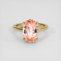 5.09 Ct. Padparadscha Sapphire Ring, 14K Yellow Gold 1