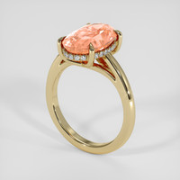 5.09 Ct. Padparadscha Sapphire Ring, 14K Yellow Gold 2