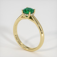0.82 Ct. Emerald Ring, 18K Yellow Gold 2
