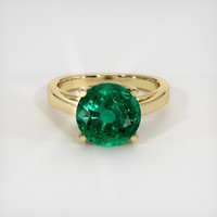 3.85 Ct. Emerald Ring, 18K Yellow Gold 1