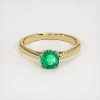 0.59 Ct. Emerald Ring, 18K Yellow Gold 1