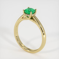 0.59 Ct. Emerald Ring, 18K Yellow Gold 2