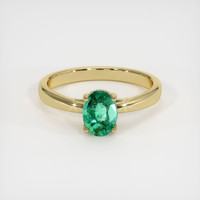 0.82 Ct. Emerald Ring, 18K Yellow Gold 1