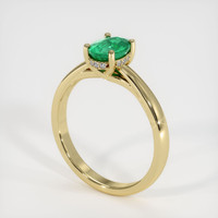 0.82 Ct. Emerald Ring, 18K Yellow Gold 2