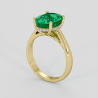 3.62 Ct. Emerald Ring, 18K Yellow Gold 2
