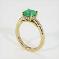 1.15 Ct. Emerald Ring, 18K Yellow Gold 2