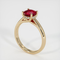 1.51 Ct. Ruby Ring, 18K Yellow Gold 2