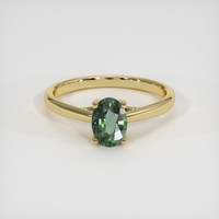 0.73 Ct. Green Sapphire Ring, 18K Yellow Gold 1