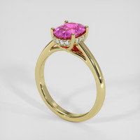 1.42 Ct. Pink Sapphire Ring, 18K Yellow Gold 2