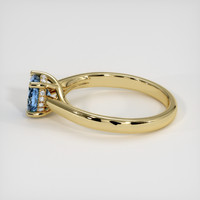 0.99 Ct. Greenish Blue Sapphire Ring, 18K Yellow Gold 4