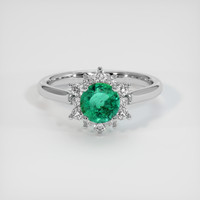 0.76 Ct. Emerald Ring, Platinum 950 1