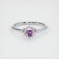 0.64 Ct. Pink Sapphire Ring, Platinum 950 1