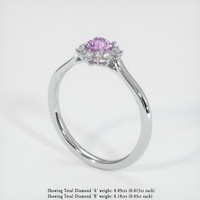 0.64 Ct. Pink Sapphire Ring, Platinum 950 2