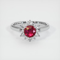 0.58 Ct. Pinkish Red Ruby Ring, Platinum 950 1