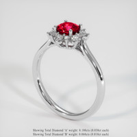 0.90 Ct. Ruby Ring, Platinum 950 2