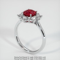 1.49 Ct. Ruby Ring, Platinum 950 2