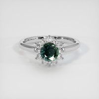 1.28 Ct. Green Sapphire Ring, Platinum 950 1