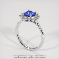 1.07 Ct. Blue Sapphire Ring, Platinum 950 2