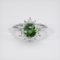 2.25 Ct. Green Sapphire Ring, Platinum 950 1