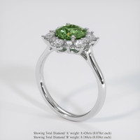 2.25 Ct. Green Sapphire Ring, Platinum 950 2