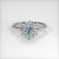 0.64 Ct. Bluish Green Sapphire Ring, Platinum 950 1