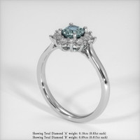 0.64 Ct. Bluish Green Sapphire Ring, Platinum 950 2