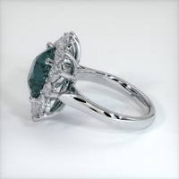 4.29 Ct. Bluish Green Sapphire Ring, Platinum 950 4