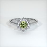 0.59 Ct. Yellowish Green Sapphire Ring, Platinum 950 1