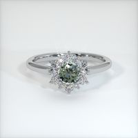 0.57 Ct. Green Sapphire Ring, Platinum 950 1