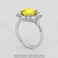 3.54 Ct. Yellow Sapphire Ring, Platinum 950 2