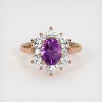 1.39 Ct. Purple Sapphire Ring, 14K Rose Gold 1