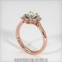 0.72 Ct. Yellow Sapphire Ring, 14K Rose Gold 2