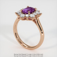 1.39 Ct. Purple Sapphire Ring, 18K Rose Gold 2