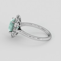 3.31 Ct. Bluish Green Sapphire Ring, Silver 4