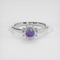 0.44 Ct. Pinkish Purple Spinel Ring, 10K White Gold 1