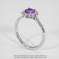 0.84 Ct. Pinkish Purple Sapphire Ring, 10K White Gold 2