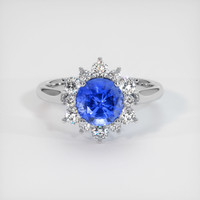 2.14 Ct. Blue Sapphire Ring, 14K White Gold 1
