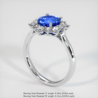 2.14 Ct. Blue Sapphire Ring, 14K White Gold 2