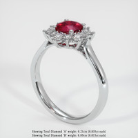 0.58 Ct. Pinkish Red Ruby Ring, 14K White Gold 2