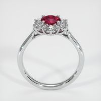 0.58 Ct. Pinkish Red Ruby Ring, 14K White Gold 3