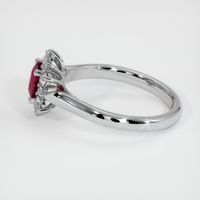 0.58 Ct. Pinkish Red Ruby Ring, 14K White Gold 4