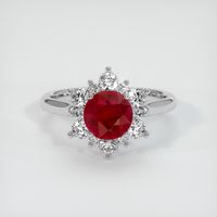 1.49 Ct. Ruby Ring, 14K White Gold 1