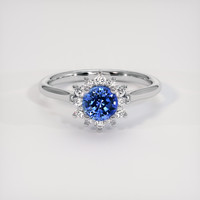 0.78 Ct. Blue Sapphire Ring, 14K White Gold 1